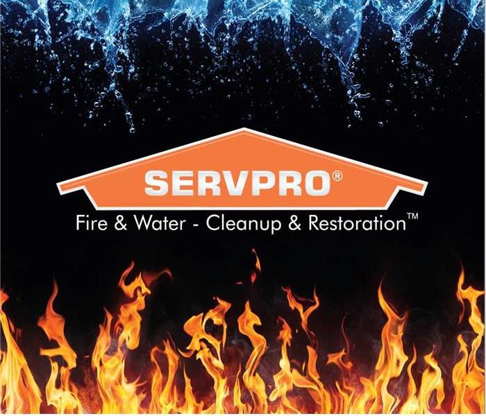 SERVPRO logo with water and flames in the background